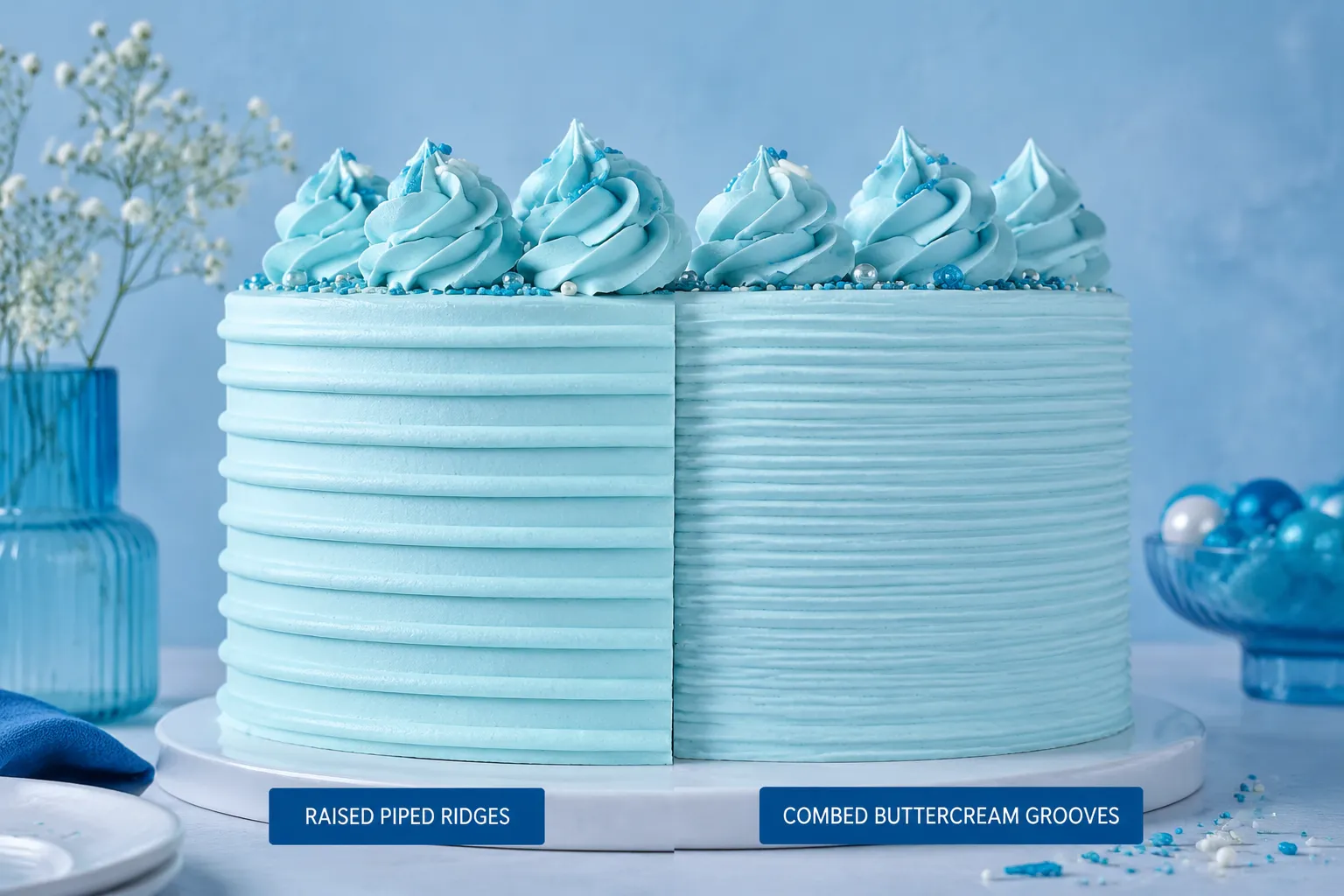 Ridged and Combed Cake Finish Options