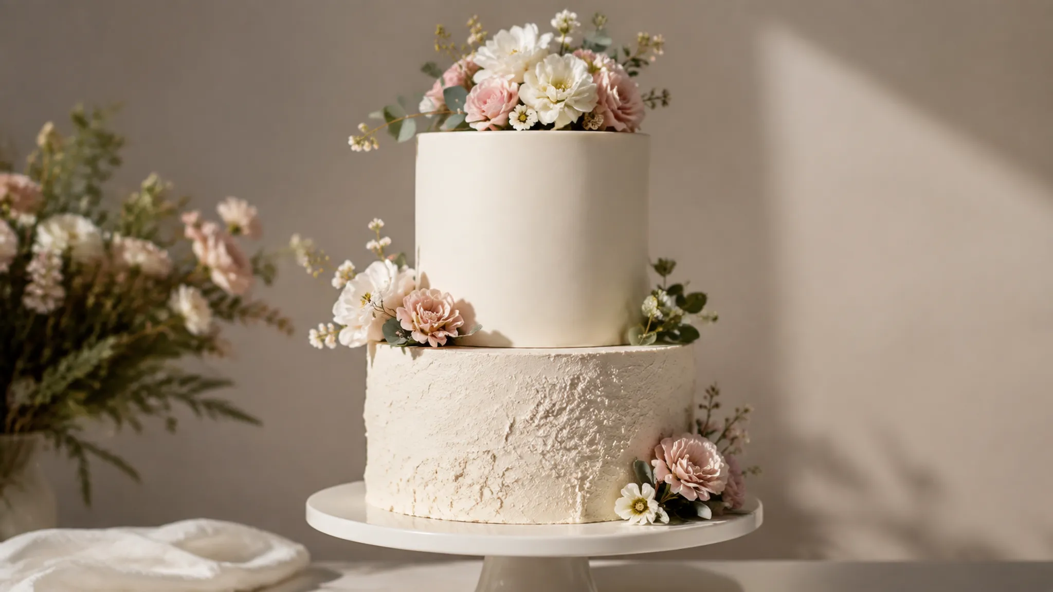Cake finish comparison showing how texture placement changes focal hierarchy